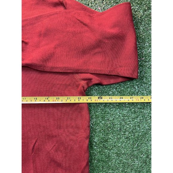 Hugo Boss Sweater Mens 2XL XXL Red Maroon Cotton Solid Knit Slim Crew Pullover - Picture 5 of 6